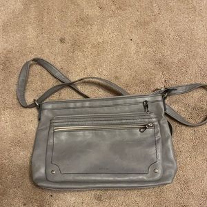 A gray purse